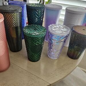Starbucks Textured Tumblers in Black, Green, and Pink
